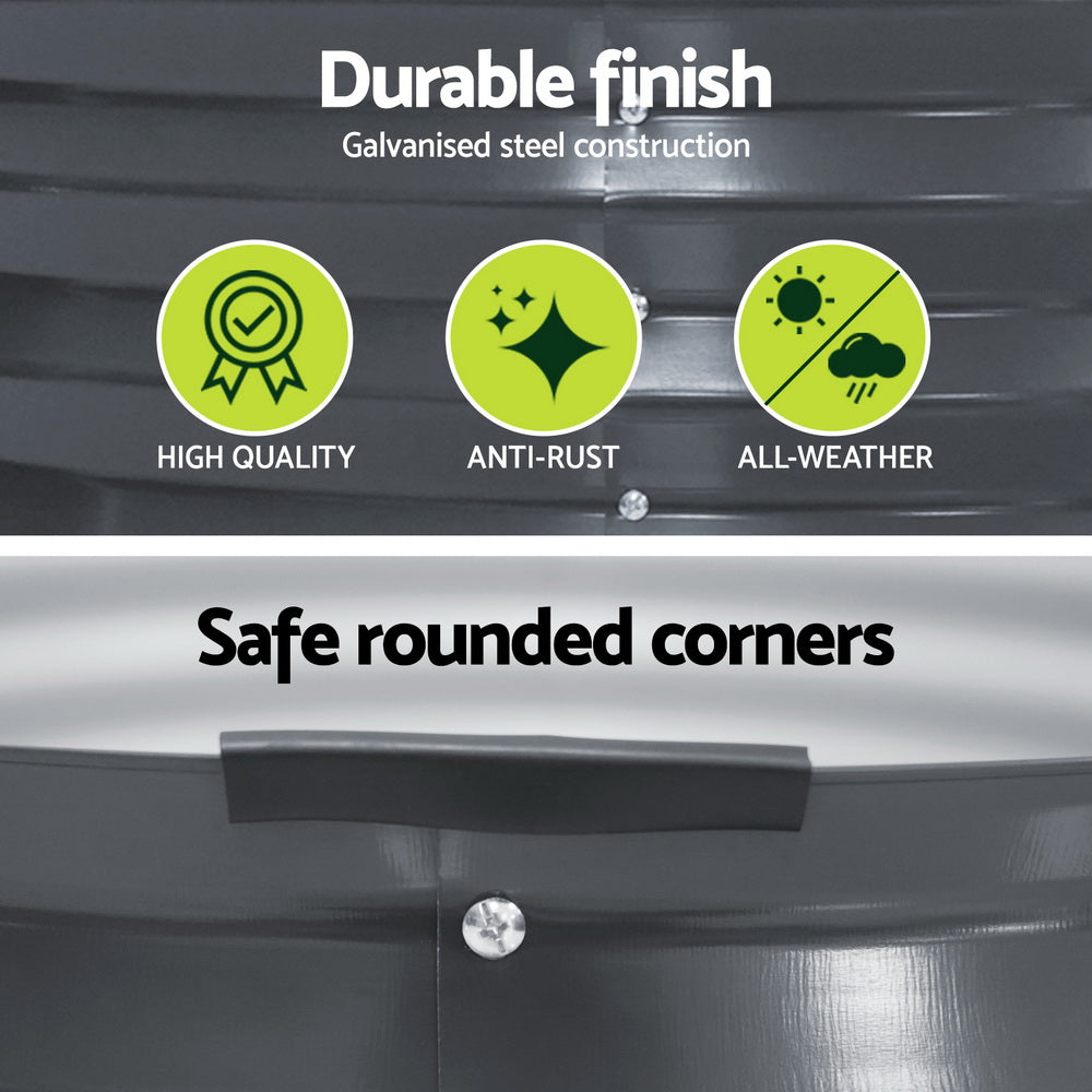 Green Fingers Garden Bed 90X45cm Planter Box Raised Container Galvanised Steel Greenfingers