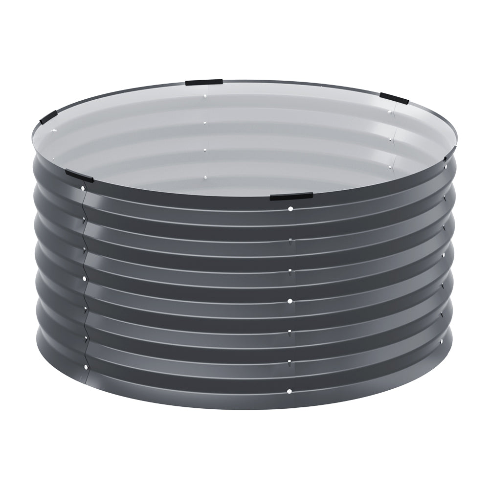 Green Fingers Garden Bed 90X45cm Round Latches Planter Box Raised Galvanised Herb Greenfingers