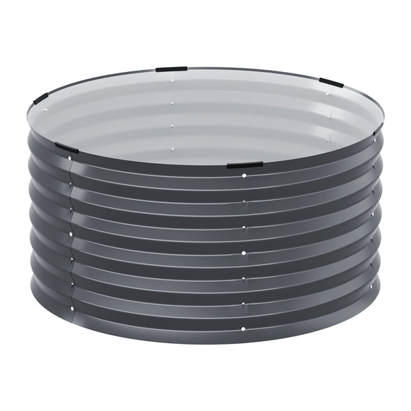 Green Fingers Garden Bed 90X45cm Round Latches Planter Box Raised Galvanised Herb Greenfingers