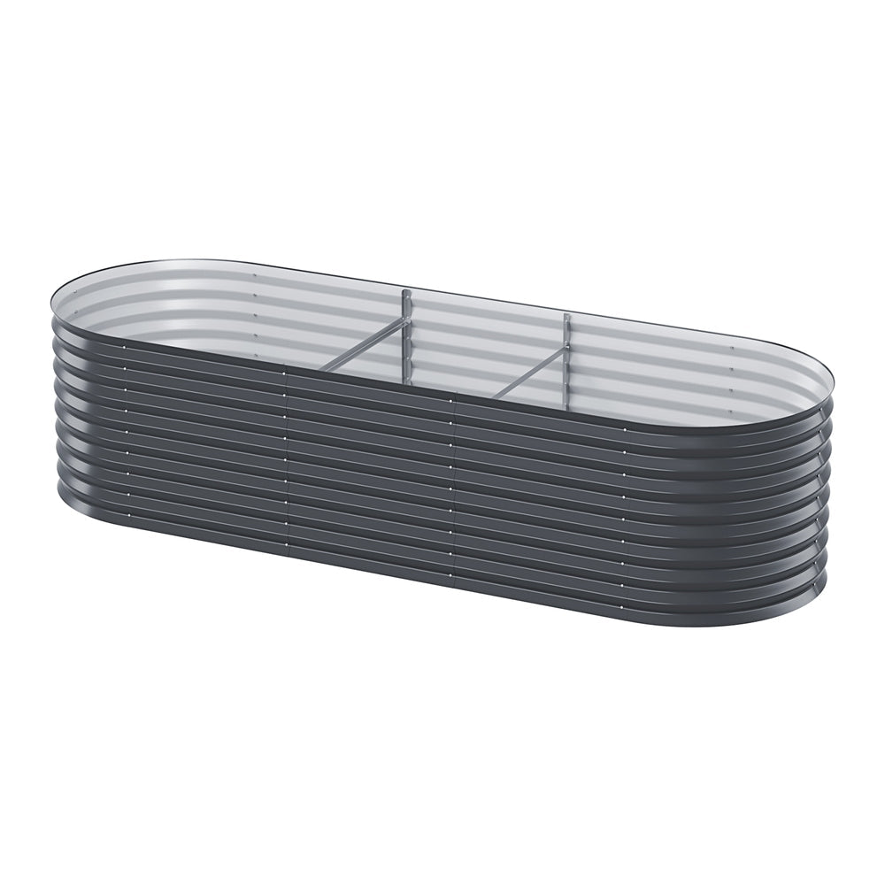 Greenfingers Garden Bed 240X80X56cm Oval Planter Box Greenfingers