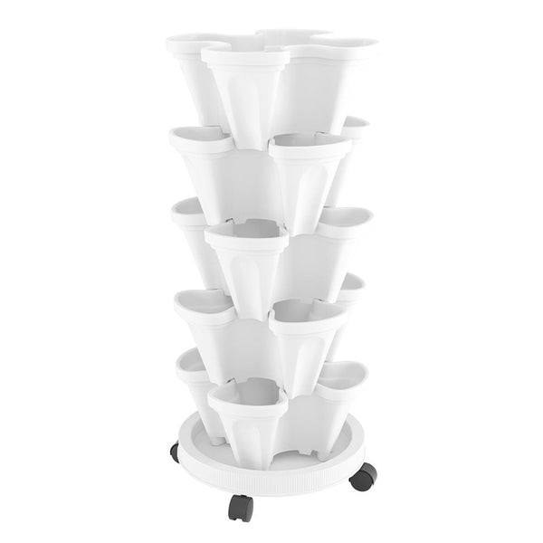 Green Fingers Garden Bed 5 Tier Vertical Garden Strawberry Stackable Planters Herbs Petunias Greenfingers