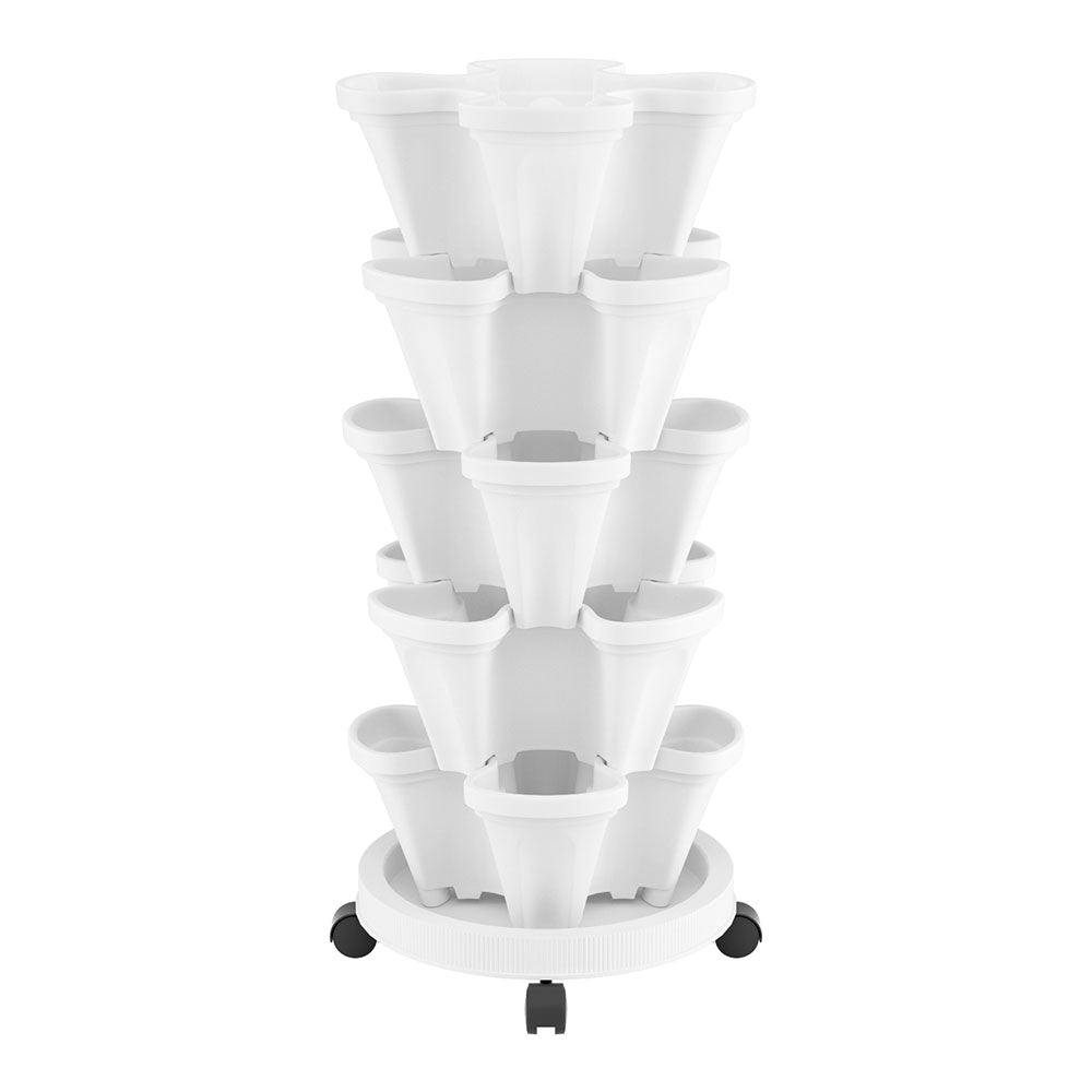 Green Fingers Garden Bed 5 Tier Vertical Garden Strawberry Stackable Planters Herbs Petunias Greenfingers