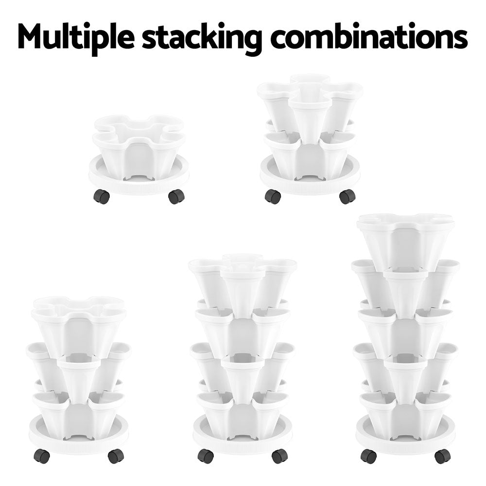 Green Fingers Garden Bed 5 Tier Vertical Garden Strawberry Stackable Planters Herbs Petunias Greenfingers