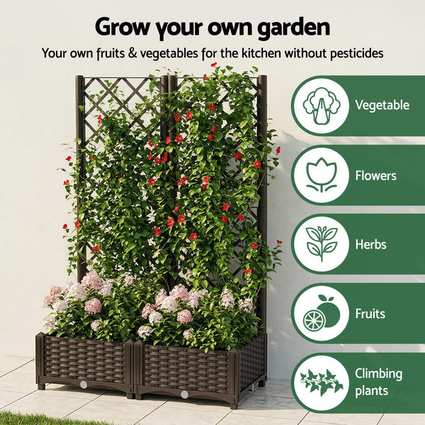 Green Fingers Raised Garden Bed Vertical Planter Self Watering Large Elevated Veggie Box 80x40x122cm Awezingly