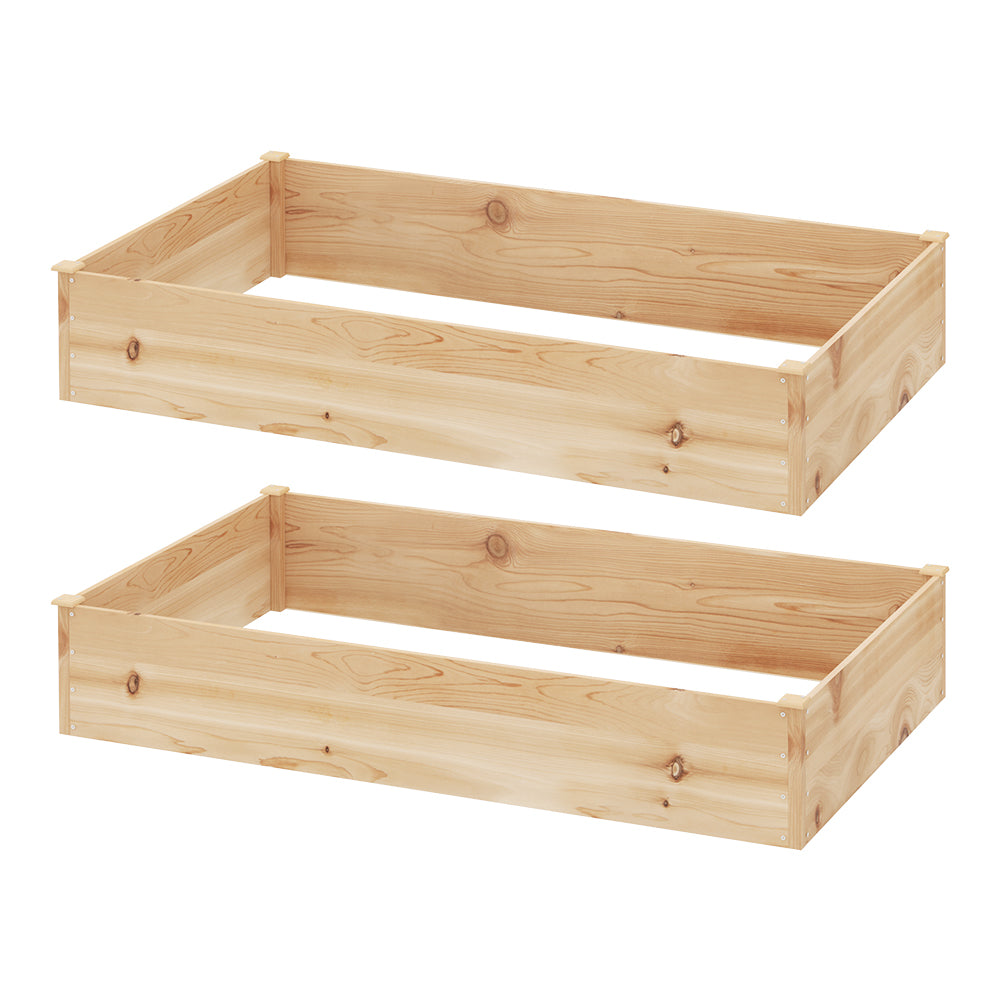 Green Fingers Garden Bed 150x90x30cm Wooden Planter Box Raised Container Growing Greenfingers