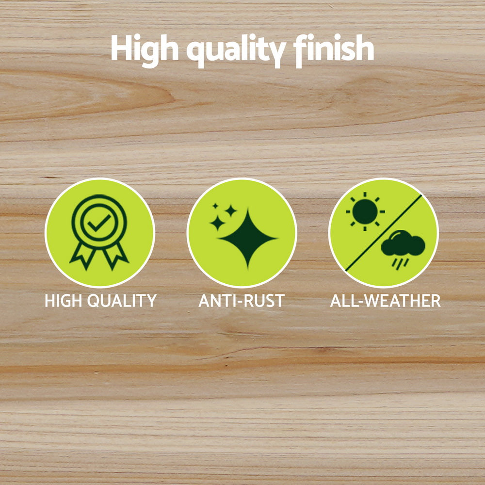 Green Fingers Garden Bed 150x90x30cm Wooden Planter Box Raised Container Growing Greenfingers