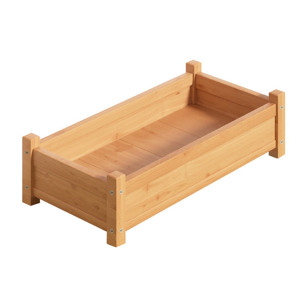 Green Fingers Garden Bed 65x33x16cm Wooden Planter Box Raised Container Growing Greenfingers