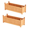 2x Green Fingers Raised Garden Bed 90x30x33cm Wooden Planter Box Raised Container Growing