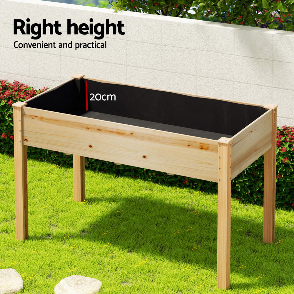 Green Fingers Raised Garden Bed 2x Elevated 120x60x80cm Wooden Planter Box Container Awezingly