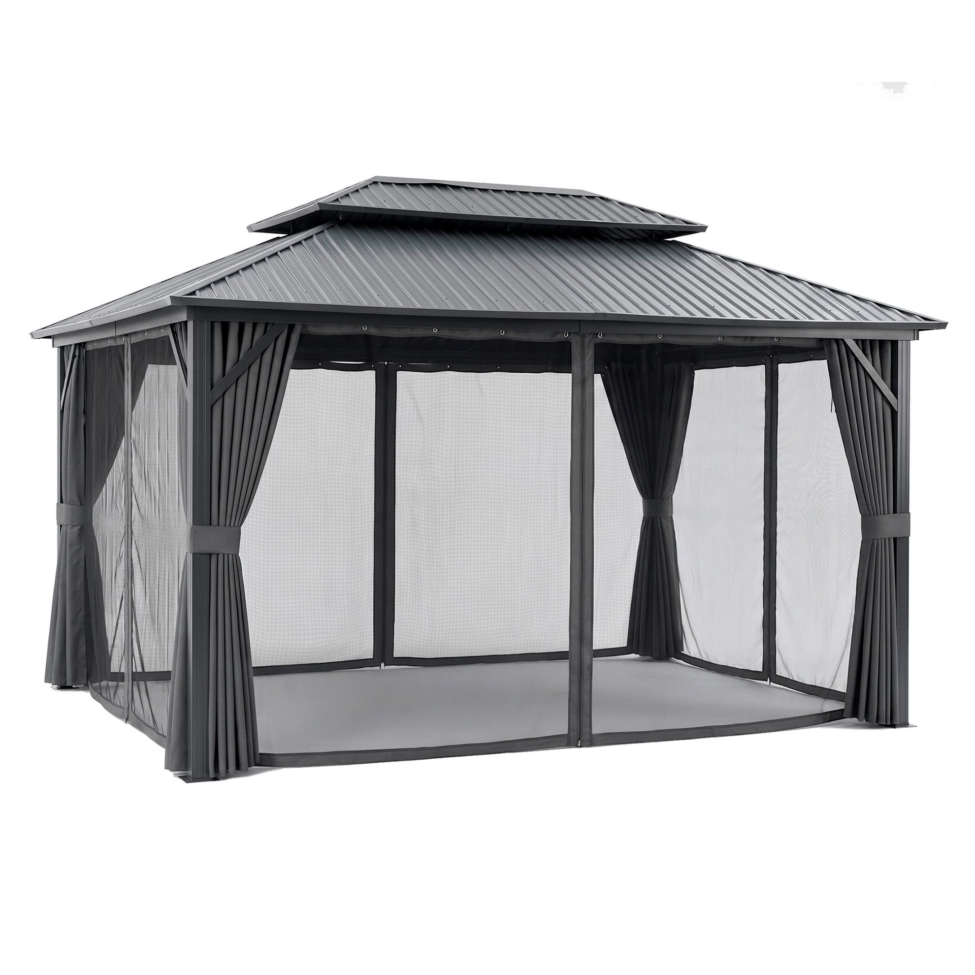 Instahut 3x4.25m Gazebo Hardtop Steel Roof Outdoor Pavilion Awezingly