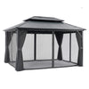 Instahut 3x4.25m Gazebo Hardtop Steel Roof Outdoor Pavilion