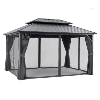 Instahut 3x4.25m Gazebo Hardtop Steel Roof Outdoor Pavilion