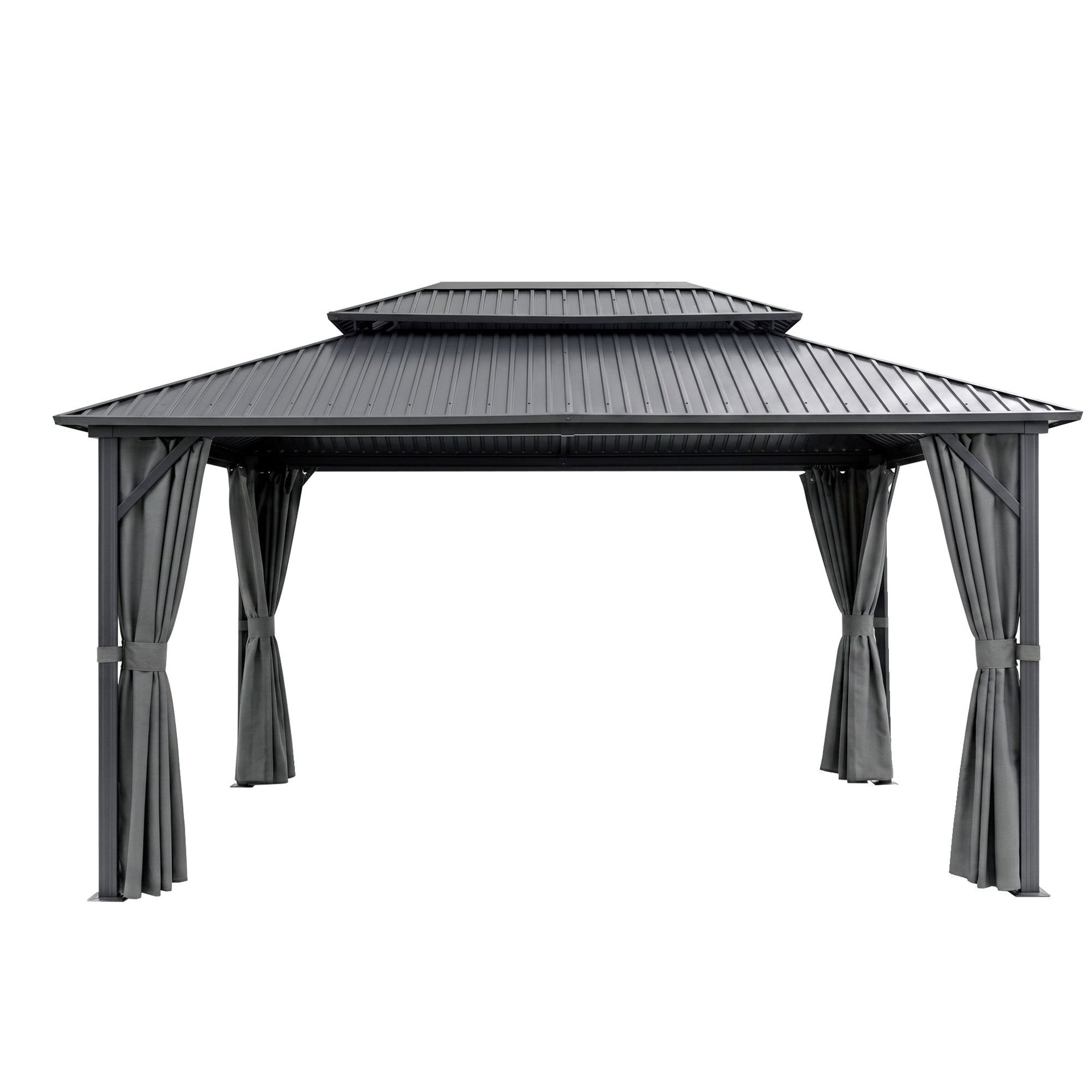 Instahut 3x4.25m Gazebo Hardtop Steel Roof Outdoor Pavilion Awezingly