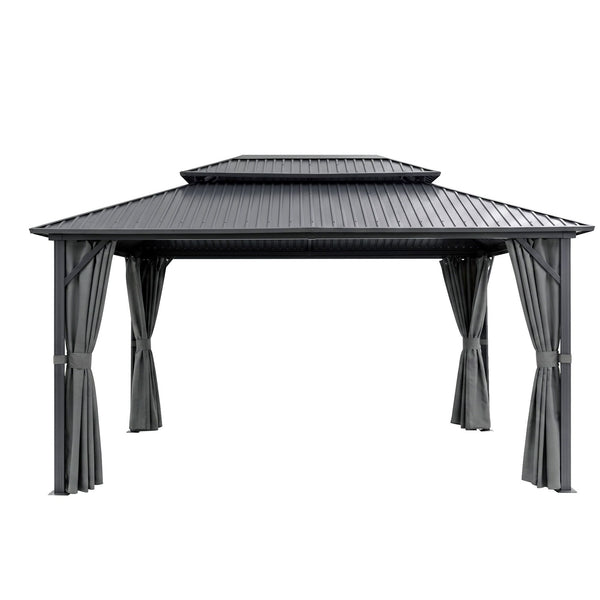 Instahut 3x4.25m Gazebo Hardtop Steel Roof Outdoor Pavilion Awezingly