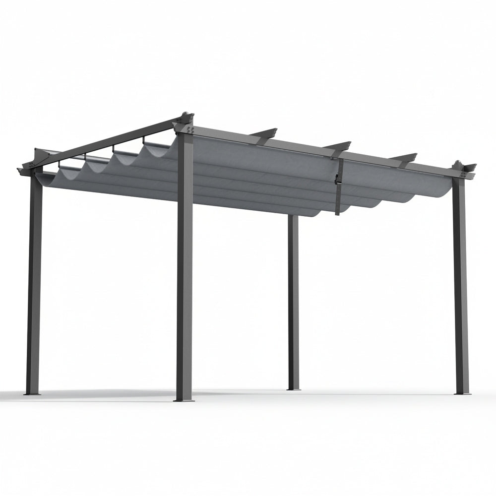 Instahut Gazebo Outdoor Garden Pergola Aluminium Frame Adjustable Canopy 3x4m Grey Awezingly