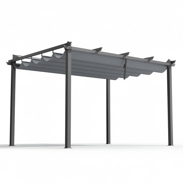 Instahut Gazebo Outdoor Garden Pergola Aluminium Frame Adjustable Canopy 3x4m Grey Awezingly