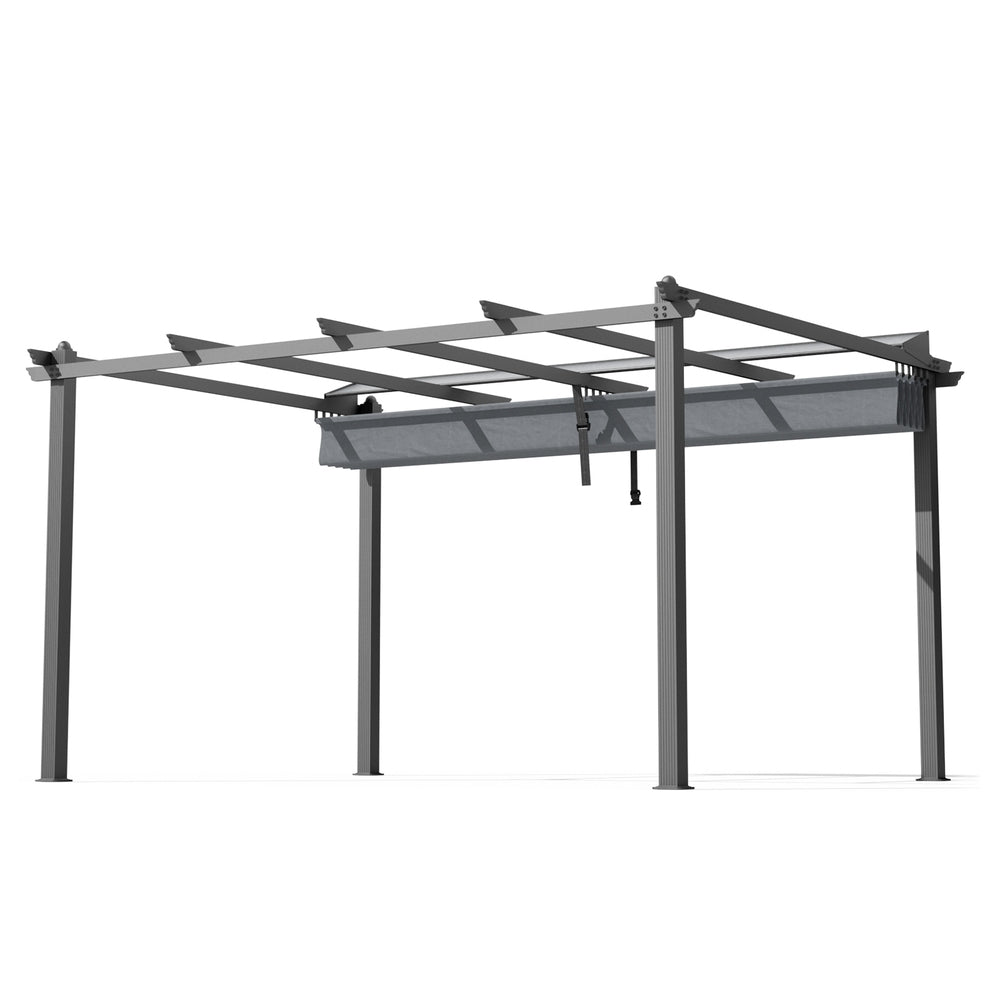 Instahut Gazebo Outdoor Garden Pergola Aluminium Frame Adjustable Canopy 3x4m Grey Awezingly
