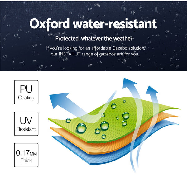 Instahut Gazebo Pop Up Marquee 3x3 Folding Tent Gazebos Camping 500D Oxford Navy Awezingly