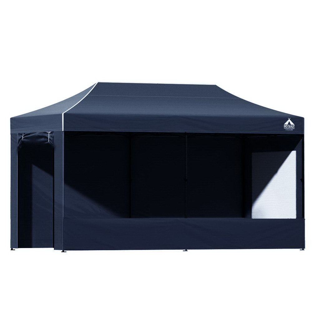 Instahut Gazebo Pop Up Marquee 3x6 Folding Tent Gazebos Camping 500D Oxford Navy Awezingly