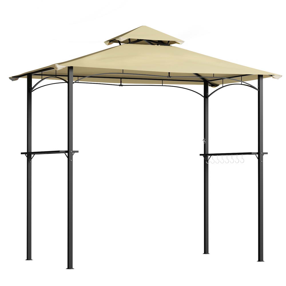 Instahut Gazebo Outdoor Patio Marquee BBQ Grill Shelter Garden Shade Hooks Beige Instahut