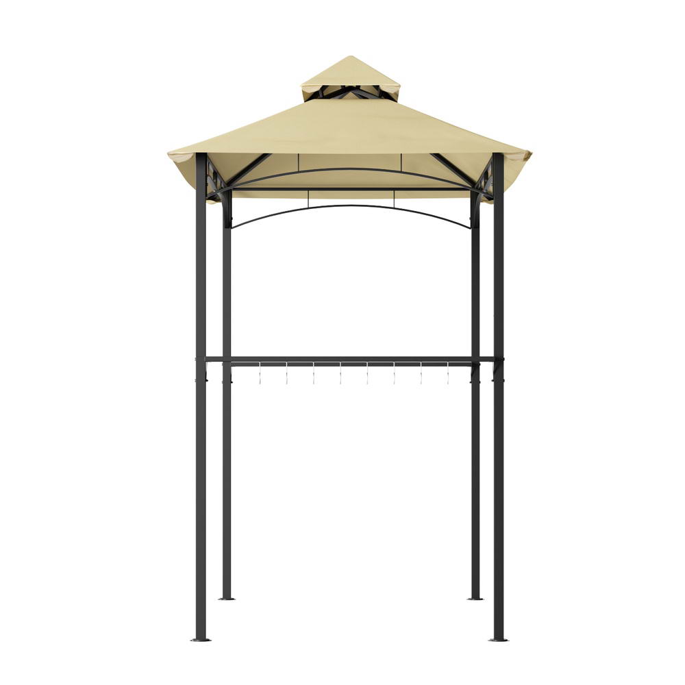 Instahut Gazebo Outdoor Patio Marquee BBQ Grill Shelter Garden Shade Hooks Beige Instahut