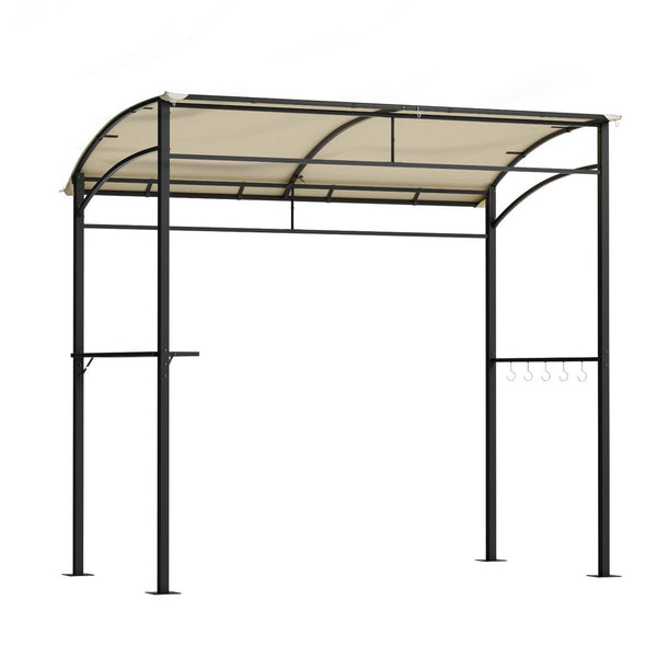 Instahut Gazebo Outdoor BBQ Grill Patio Garden Marquee Shade Shelter Shelf Hooks Beige Instahut