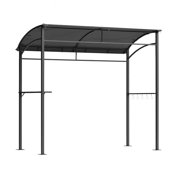 Instahut Gazebo Outdoor BBQ Grill Patio Garden Marquee Shade Shelter Shelf Hooks Grey Awezingly