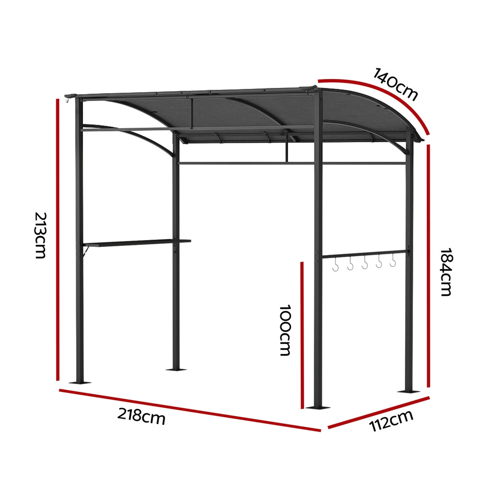 Instahut Gazebo Outdoor BBQ Grill Patio Garden Marquee Shade Shelter Shelf Hooks Grey Awezingly