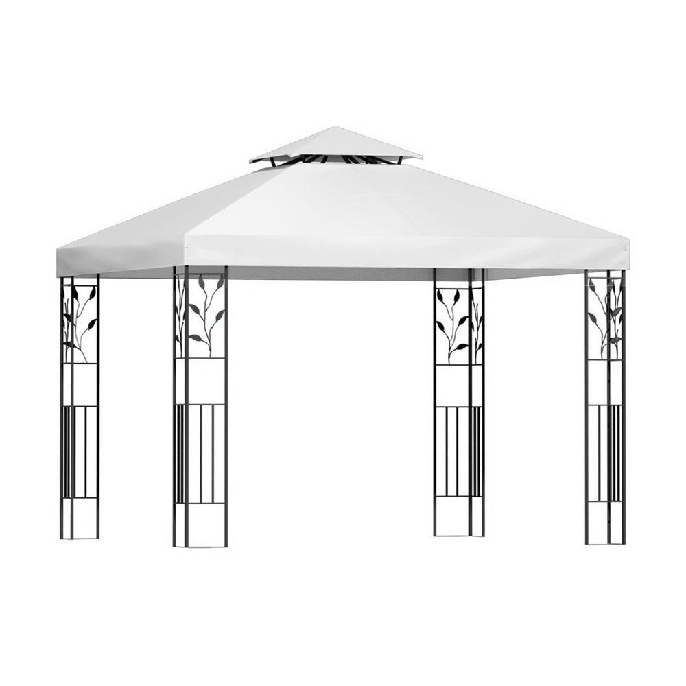 Instahut Gazebo 3x3m Marquee Outdoor Wedding Party Event Tent Home Iron Art Shade White Instahut