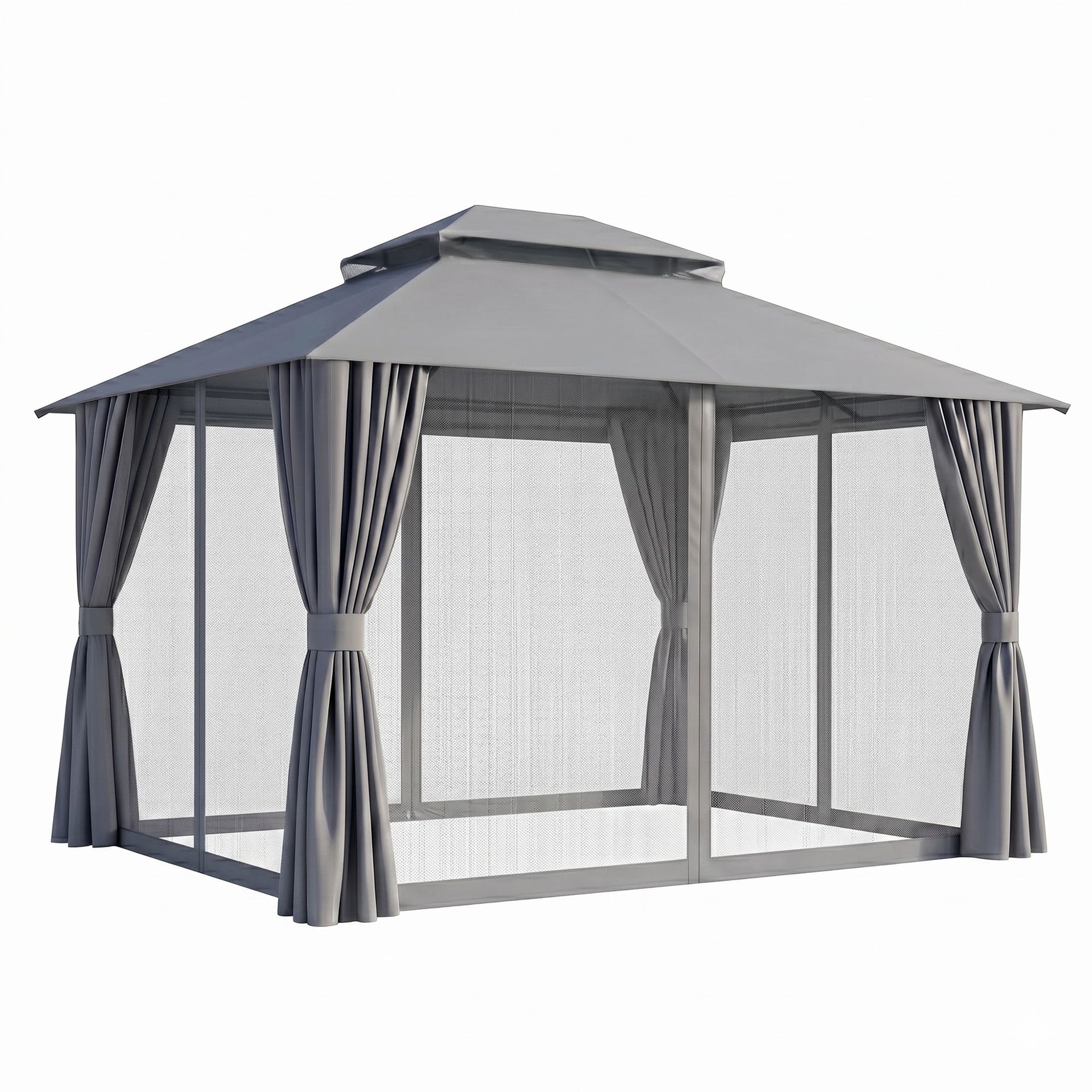 Instahut Gazebo 3x3m Canopy Outdoor Steel Frame Patio Tent Curtains Marquee Grey instahut