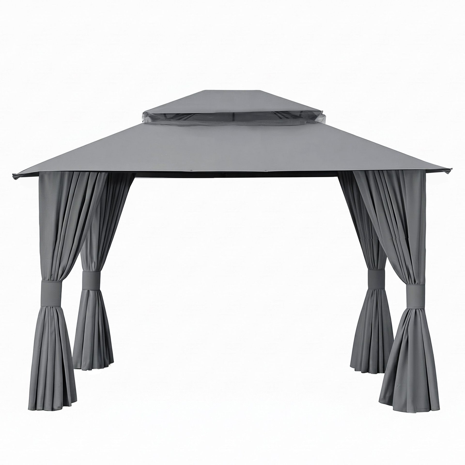 Instahut Gazebo 3x3m Canopy Outdoor Steel Frame Patio Tent Curtains Marquee Grey instahut