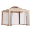 Instahut Gazebo Marquee 3m Outdoor Event Tent Camping Party Mesh Wall Canopy Brown