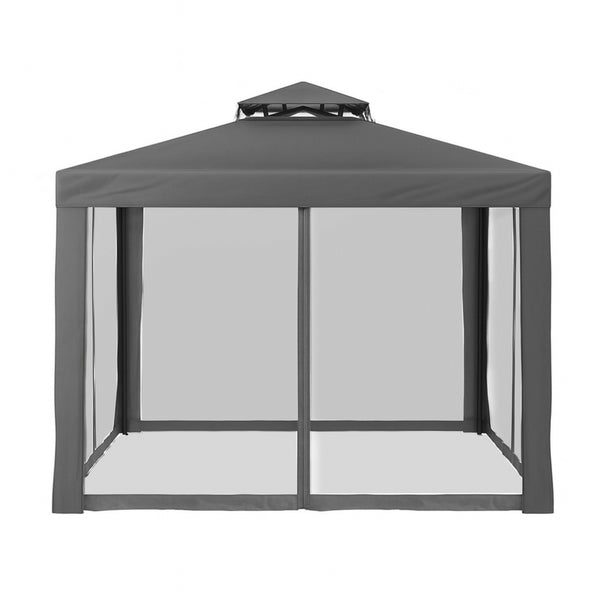 Instahut Gazebo Marquee 3m Outdoor Event Tent Camping Party Mesh Wall Canopy Grey Awezingly