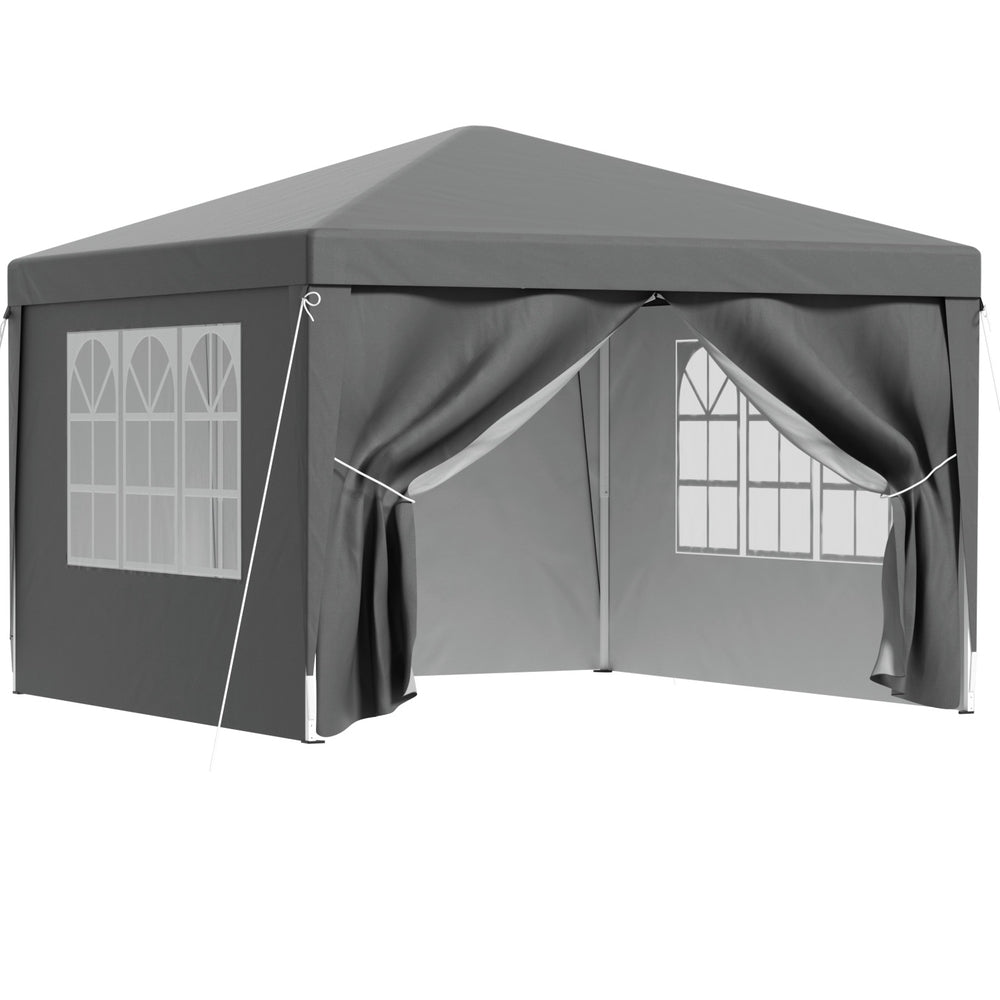 Instahut Gazebo 3x3 Pop Up Marquee Folding Tent Wedding Gazebos Camping Outdoor Shade Canopy Gray Awezingly