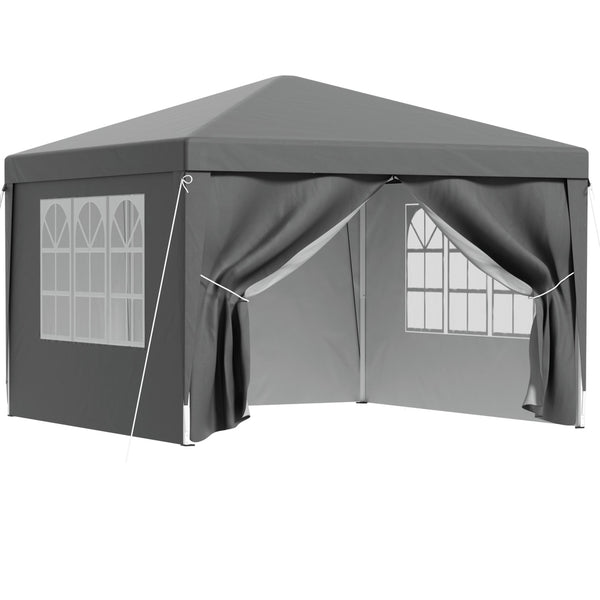 Instahut Gazebo 3x3 Pop Up Marquee Folding Tent Wedding Gazebos Camping Outdoor Shade Canopy Gray Awezingly