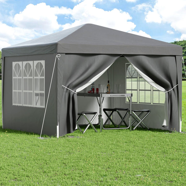 Instahut Gazebo 3x3 Pop Up Marquee Folding Tent Wedding Gazebos Camping Outdoor Shade Canopy Gray Awezingly