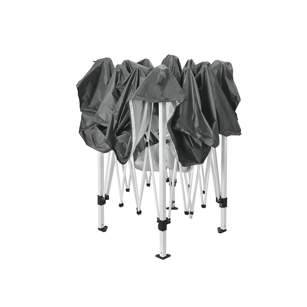 Instahut Gazebo Pop Up Marquee 3x3m Wedding Party Outdoor Camping Tent Canopy Shade Mesh Wall Grey Awezingly