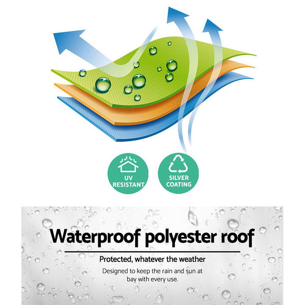 Instahut Gazebo Pop Up Marquee 3x3m Wedding Party Outdoor Camping Tent Canopy Shade Mesh Wall Grey Awezingly