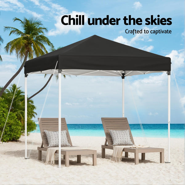 Instahut Gazebo 2x2m Outdoor Patio Garden Marquee Shade Black Awezingly