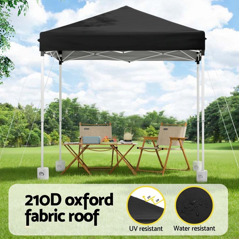 Instahut Gazebo 2x2m Outdoor Patio Garden Marquee Shade w/ Base Pods Black Awezingly
