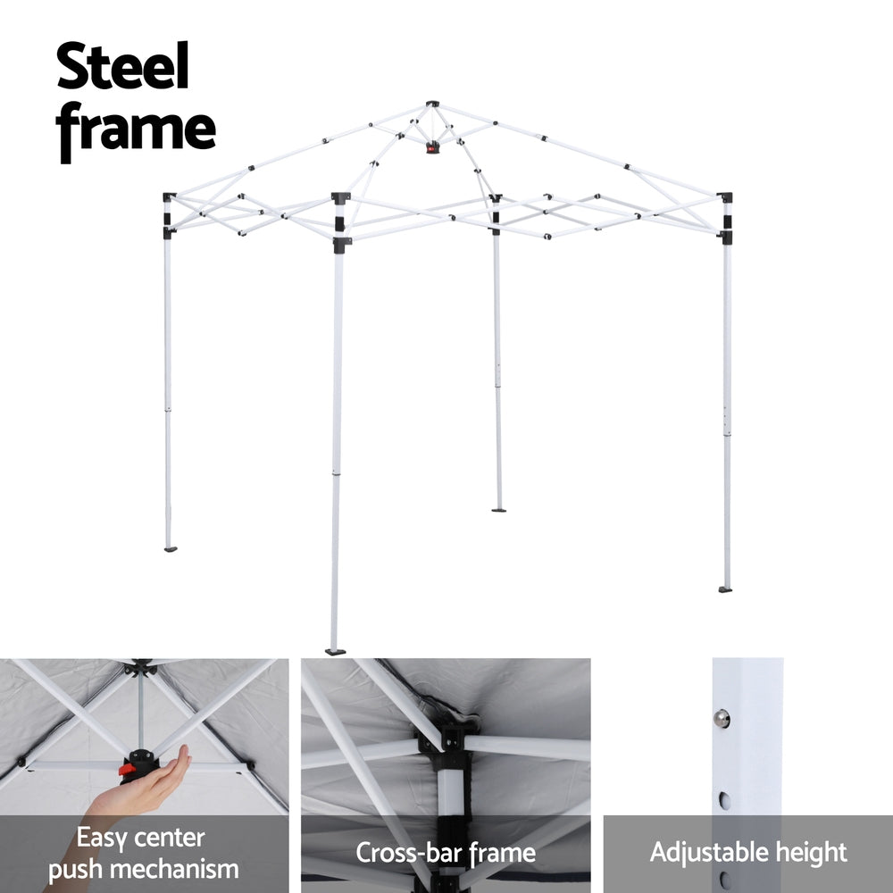 Instahut Gazebo 2x2m Outdoor Patio Garden Marquee Shade w/ Base Pods Black Awezingly
