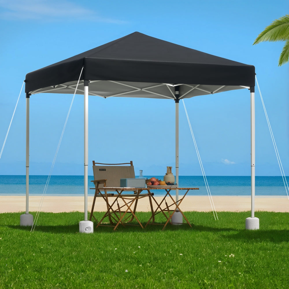 Instahut Gazebo 2x2m Outdoor Patio Garden Marquee Shade w/ Base Pods Black Awezingly