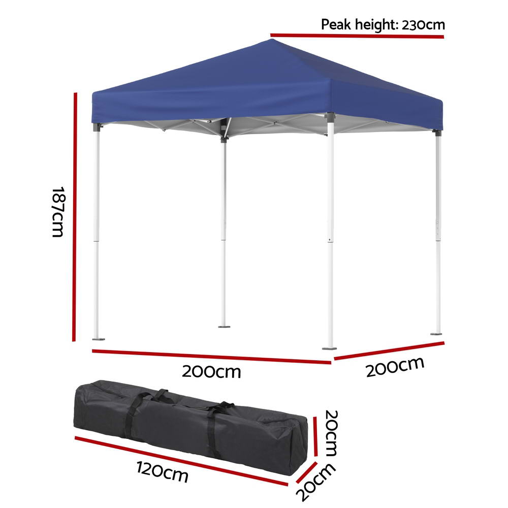 Instahut Gazebo 2x2m Outdoor Patio Garden Marquee Shade Blue Instahut