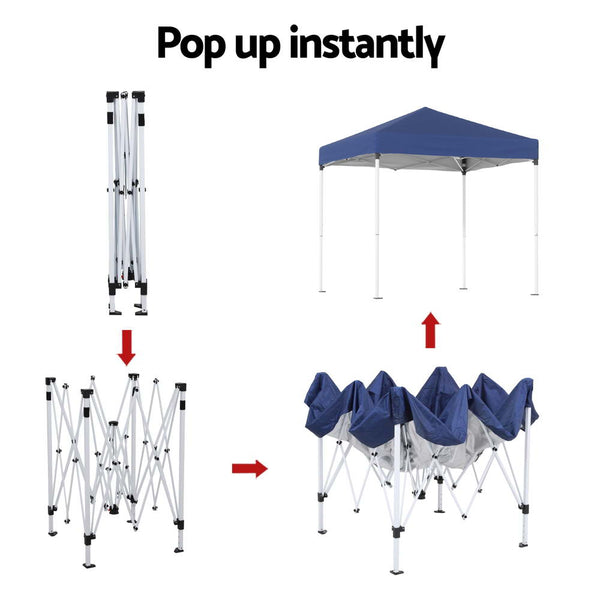 Instahut Gazebo 2x2m Outdoor Patio Garden Marquee Shade Blue Instahut
