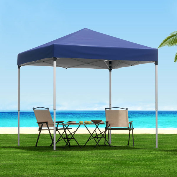 Instahut Gazebo 2x2m Outdoor Patio Garden Marquee Shade w/ Base Pods Blue Instahut