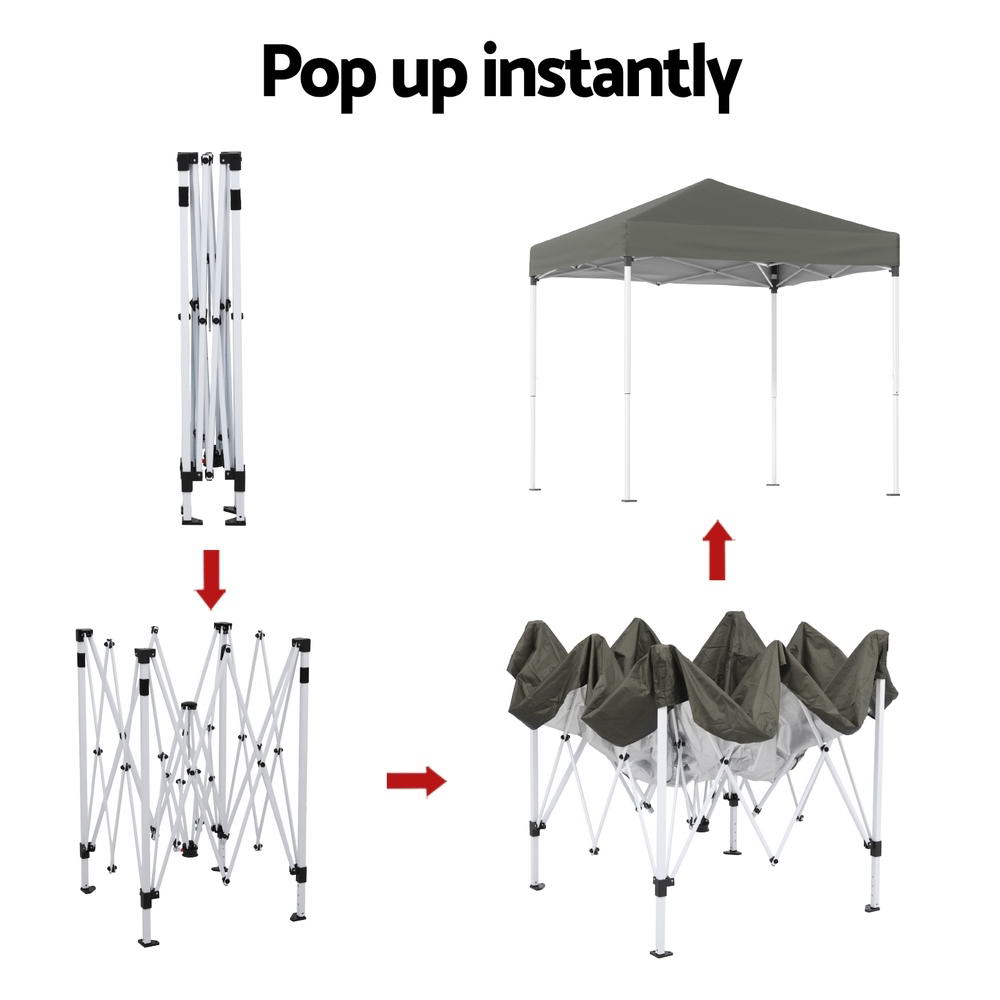 Instahut Gazebo 2x2m Outdoor Patio Garden Marquee Shade Grey Awezingly