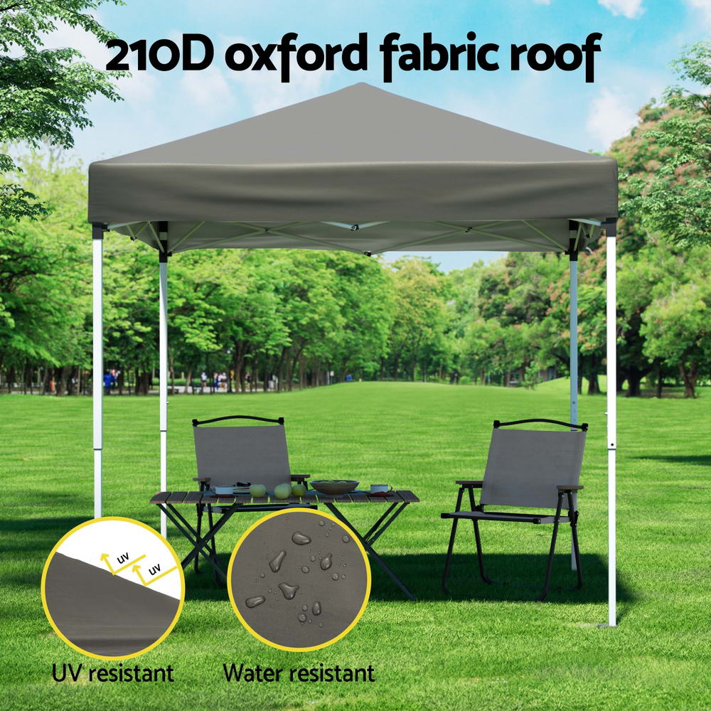 Instahut Gazebo 2x2m Outdoor Patio Garden Marquee Shade w/ Base Pods Grey Awezingly