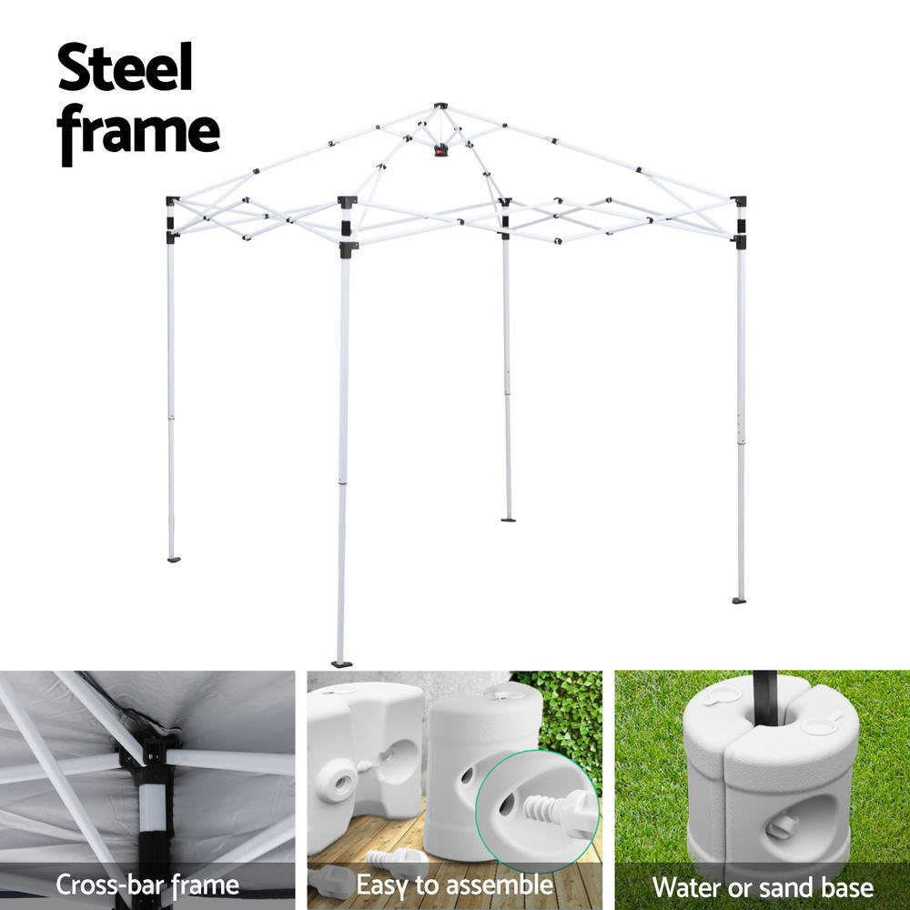 Instahut Gazebo 2x2m Outdoor Patio Garden Marquee Shade w/ Base Pods Grey Awezingly