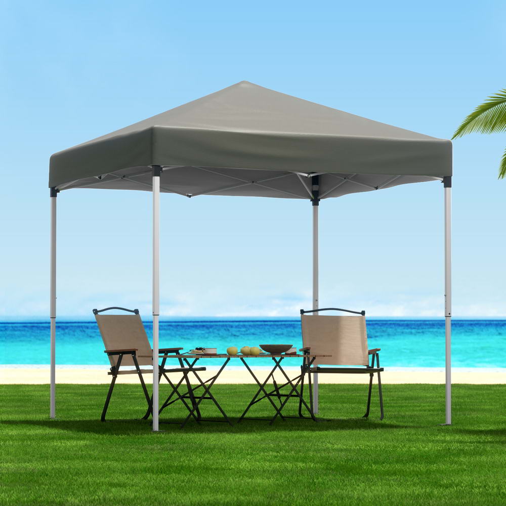 Instahut Gazebo 2x2m Outdoor Patio Garden Marquee Shade w/ Base Pods Grey Awezingly