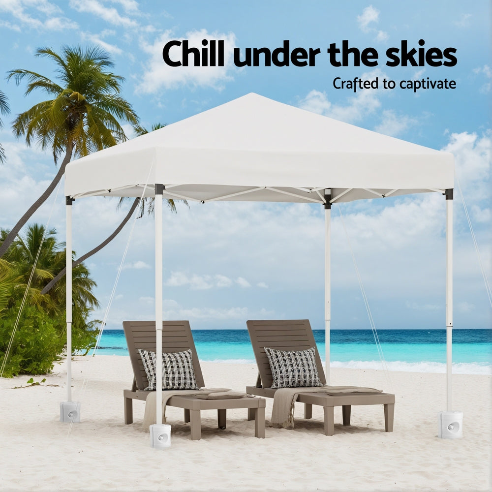 Instahut Gazebo 2x2m Outdoor Patio Garden Marquee Shade w/ Base Pods White Awezingly